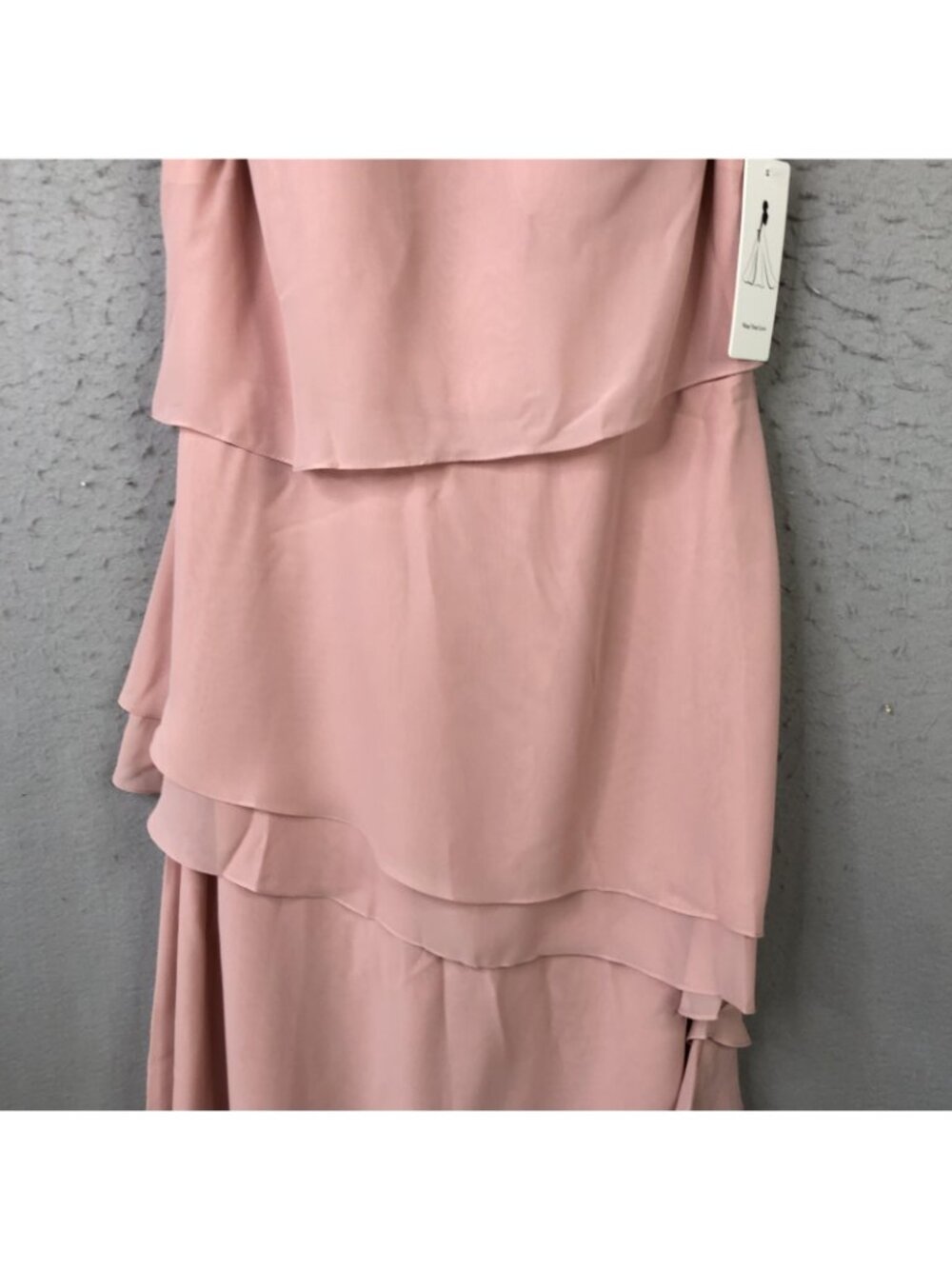 Bridesmaid Dress Womens 16 Pink Sleeveless Layered Chiffon Formal Corset Back - Picture 10 of 16